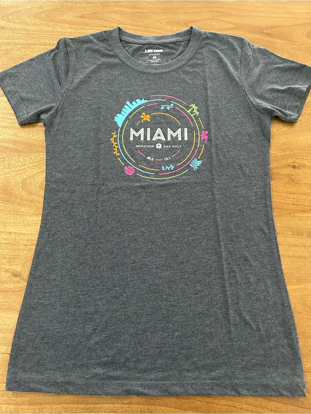 Life is Good Women's Miami Graphic Tee - Charcoal